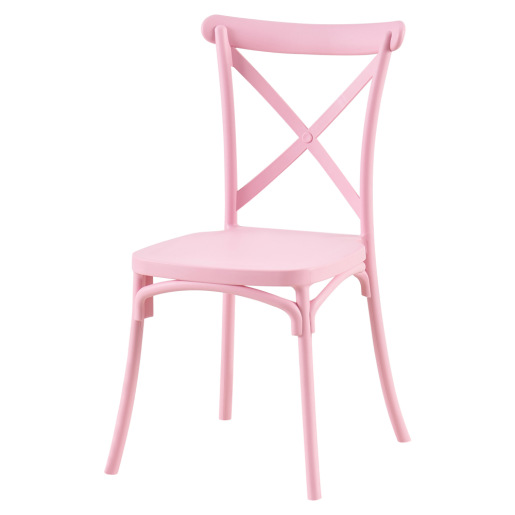 Scaun stivuibil plastic roz Savita 50x47x90 cm