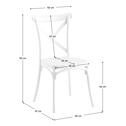 Scaun plastic alb Savita 50x47x90 cm