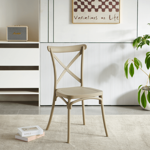 Scaun plastic gri maro Savita 50x47x90 cm