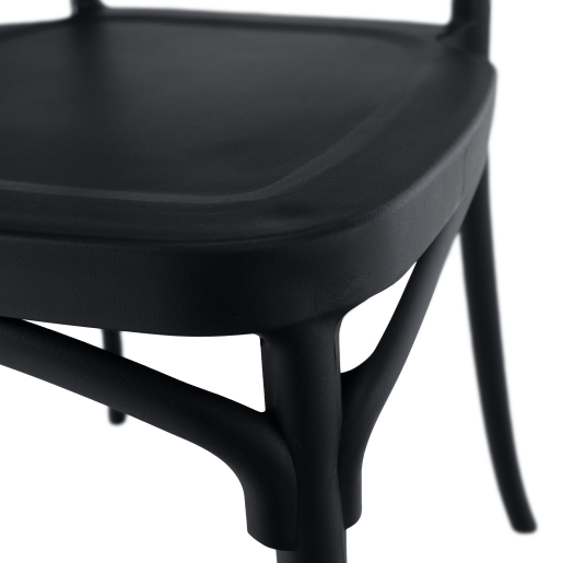 Scaun stivuibil,plastic negru, Savito 44x44x84 cm