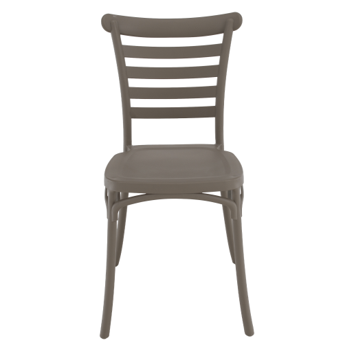 Scaun stivuibil, plastic gri maroniu taupe, Savito 44x44x84 cm