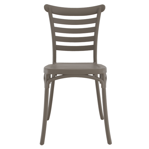 Scaun stivuibil, plastic gri maroniu taupe, Savito 44x44x84 cm