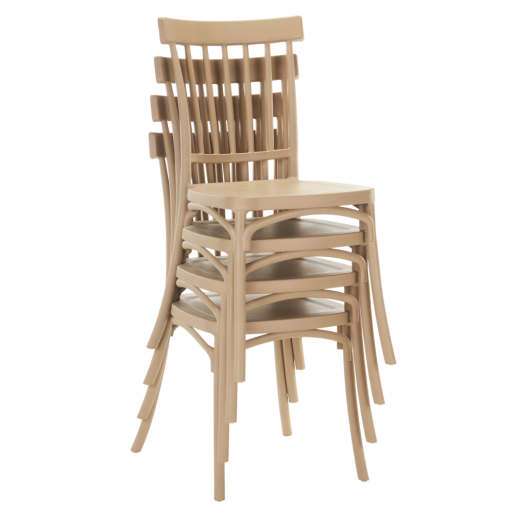 Scaun stivuibil plastic maro Sazen 45x47x87 cm 