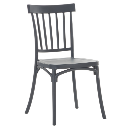 Scaun stivuibil plastic gri antracit Sazen 45x47x87 cm