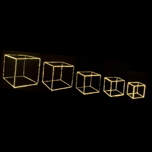 Set 5 decoratiuni luminoase 55x55x55 cm, 45x45x45 cm, 35x35x35 cm, 30x30x30 cm, 25x25x25 cm