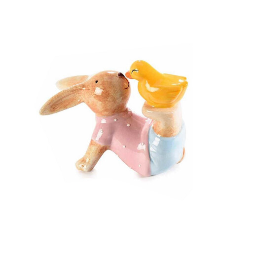 Set 3 figurine Iepurasi 16.5x9.5x12 cm, 11.5x5.5x9 cm, 9.5x5.5x6.5 cm