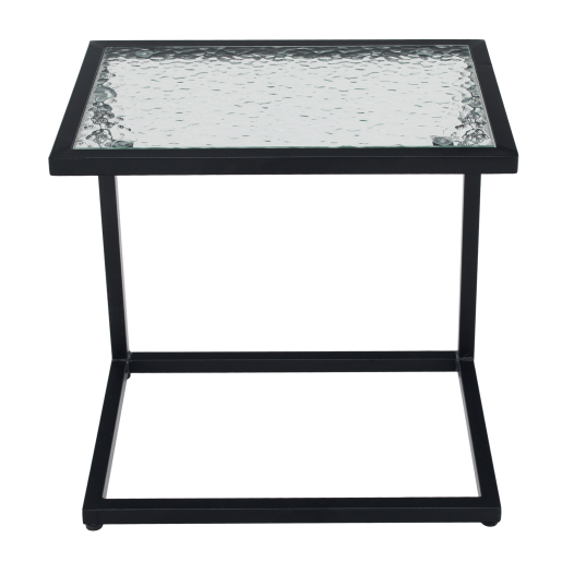 Masa de gradina otel negru sticla securizata Selko 45x30x46 cm