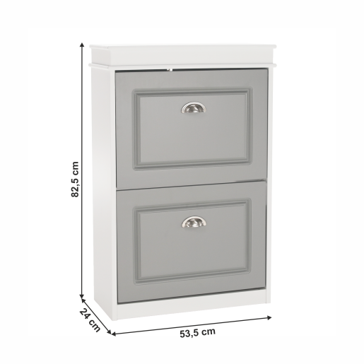Pantofar mdf alb gri Seber 53.5x24x82 cm 