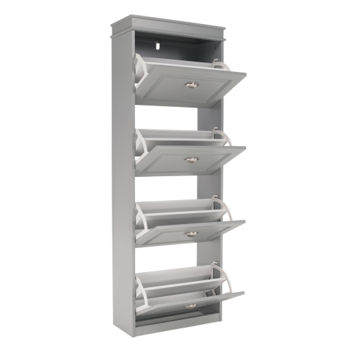 Pantofar mdf pal gri 4 compartimente Seber 53,5x24x152 cm