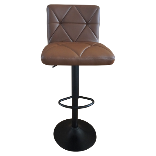 Scaun bar metal negru piele ecologica maro Selest 43x51x90-111 cm