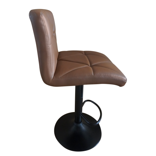 Scaun bar metal negru piele ecologica maro Selest 43x51x90-111 cm