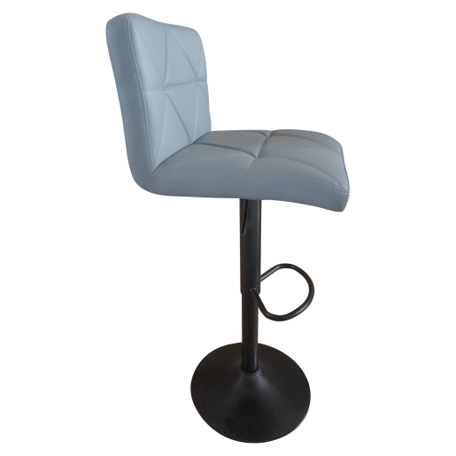 Scaun bar metal negru piele ecologica gri Selest 43x51x90-111 cm