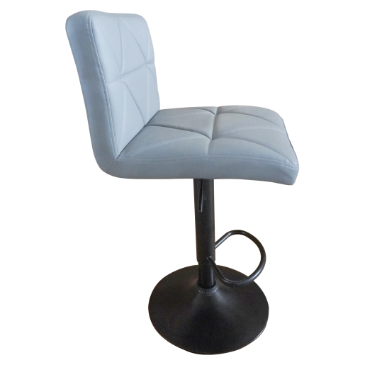 Scaun bar metal negru piele ecologica gri Selest 43x51x90-111 cm