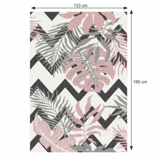 Covor textil multicolor model frunze Selim 133x190 cm