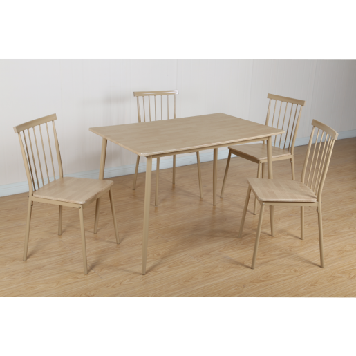 Set masa, 4 scaune mdf metal natur Sendo 110x70x75,5 cm, 42,5x46x85 cm