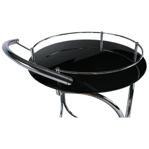 Masuta servire sticla neagra crom Vesna 52x45x74 m