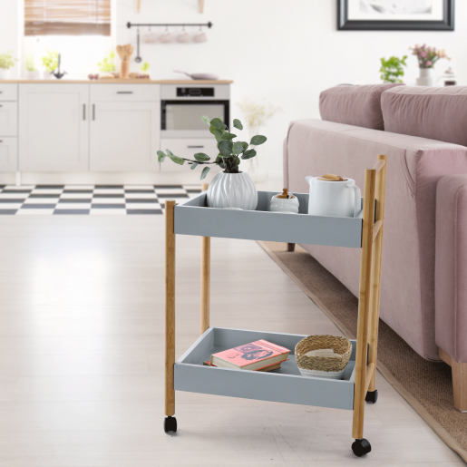 Carucior servire gri natur Seryl 58x36x80 cm 