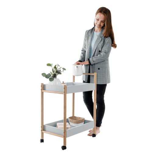 Carucior servire gri natur Seryl 58x36x80 cm 