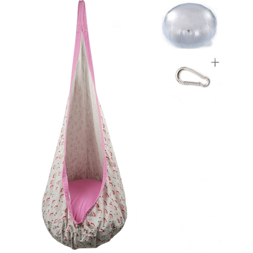 Fotoliu balansoar suspendat din textil roz model flamingo Siesta 70x70x150 cm