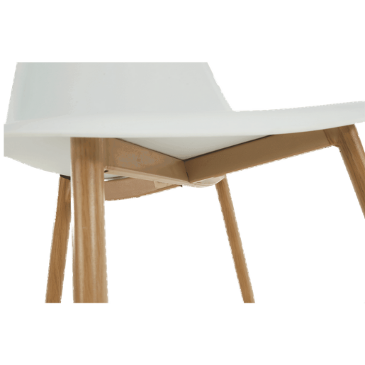 Scaun plastic alb metal natur Sintia 46x84,5x53 cm