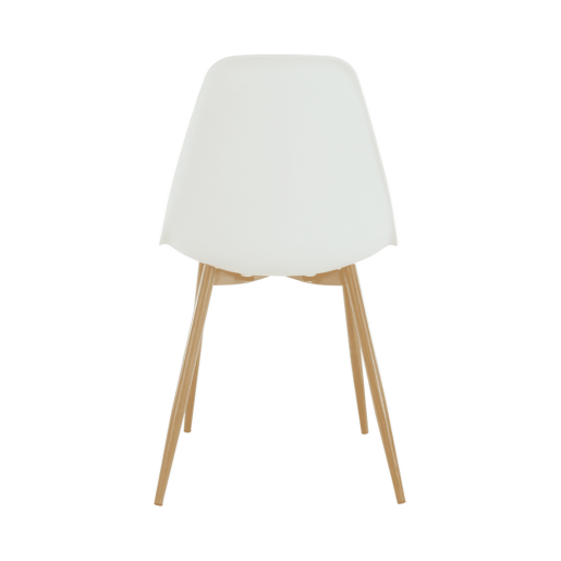 Scaun plastic alb metal natur Sintia 46x84,5x53 cm