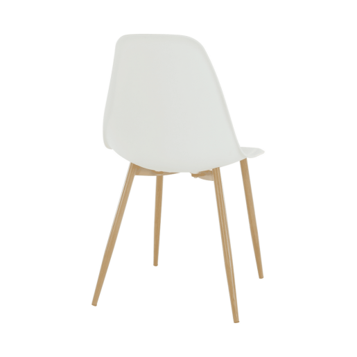 Scaun plastic alb metal natur Sintia 46x84,5x53 cm