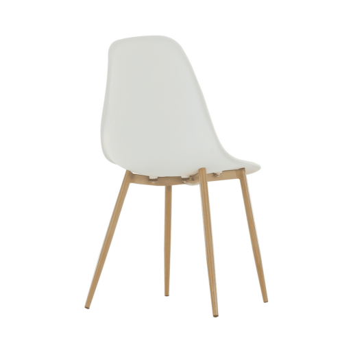 Scaun plastic alb metal natur Sintia 46x84,5x53 cm