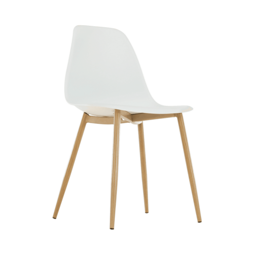 Scaun plastic alb metal natur Sintia 46x84,5x53 cm