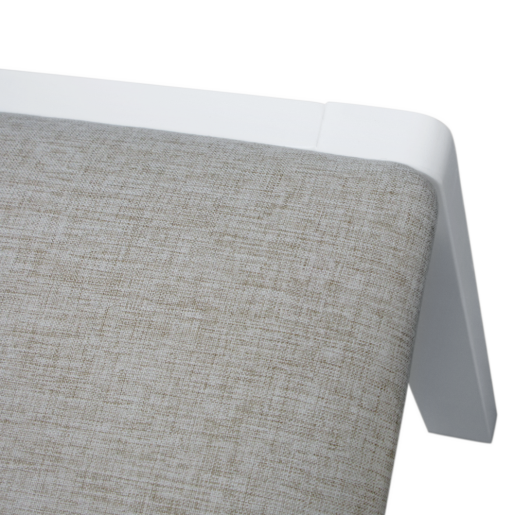 Set masa, 4 scaune mdf alb textil gri Somin 110,5x70,5x76 cm, 40,6x45x84,6 cm