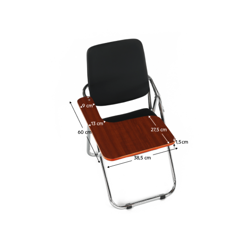 Scaun conferinta cu masuta negru natur Soner 51x85x84 cm 