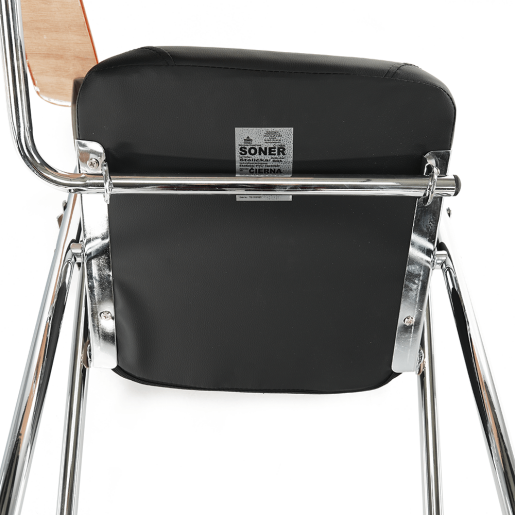 Scaun conferinta cu masuta negru natur Soner 51x85x84 cm 