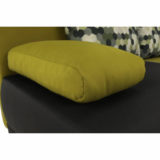 Canapea extensibila tapiterie textil gri verde perne Spiker 206x91x77 cm