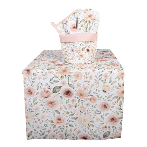 Traversa masa bumbac multicolor Flowers JH 50x140 cm