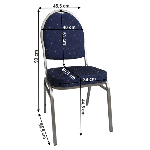 Scaun tapiterie textil albastru cadru metal gri Jeffs 45.5x56.5x93 cm 
