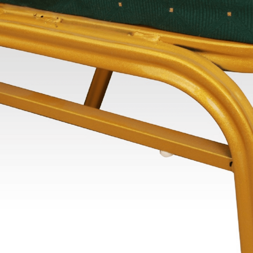 Scaun tapiterie textil verde cadru fier auriu Zina 44x50x93 cm