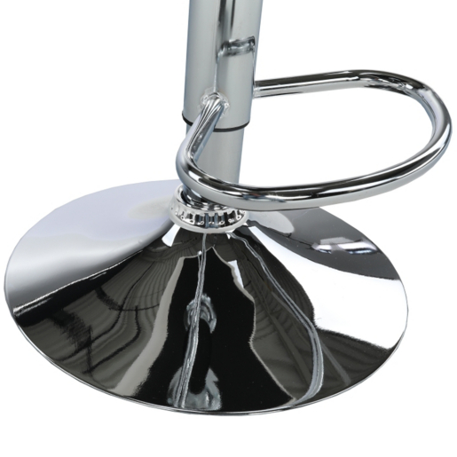 Scaun bar piele ecologica alba crom Kandy 40x41x87-107 cm