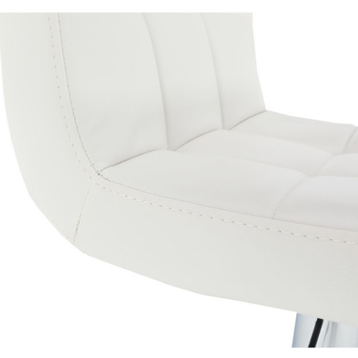 Scaun bar piele ecologica alba crom Kandy 40x41x87-107 cm