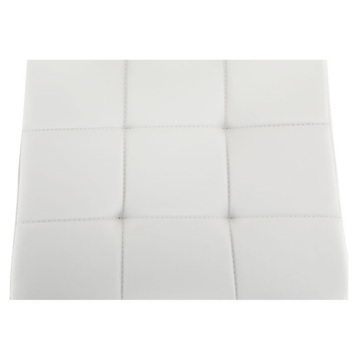 Scaun bar piele ecologica alba crom Kandy 40x41x87-107 cm