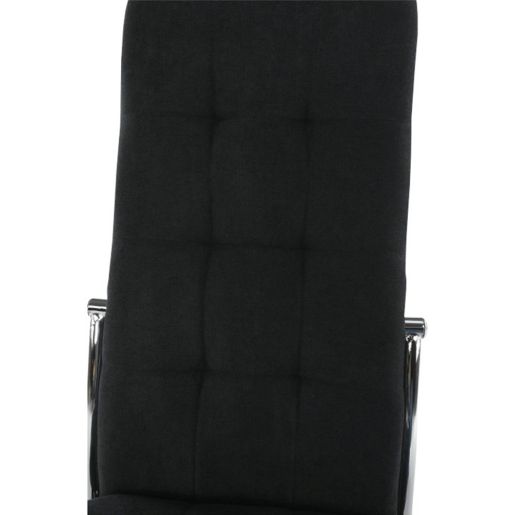 Scaun tapiterie textil negru picioare crom Adora 42x50.5x99 cm