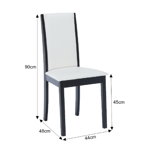Scaun wenge piele ecologica alb Venis 44x48x90 cm