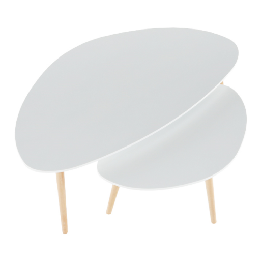 Set 2 masute mdf alb fag natur Folko 116x66x45 cm, 75x43x39 cm