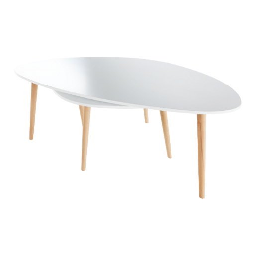 Set 2 masute mdf alb fag natur Folko 116x66x45 cm, 75x43x39 cm