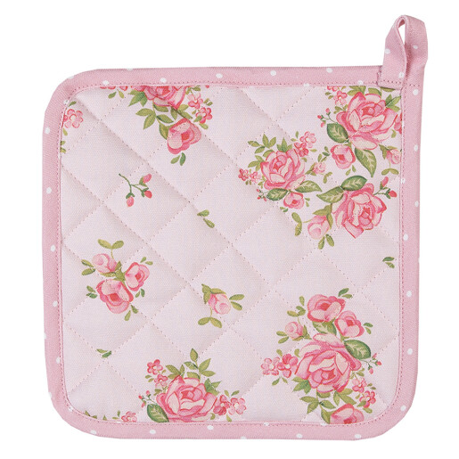 Set 2 servete termice bumbac roz verde 20x20 cm
