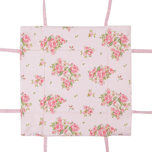 Cos paine bumbac verde roz 35x35x8 cm
