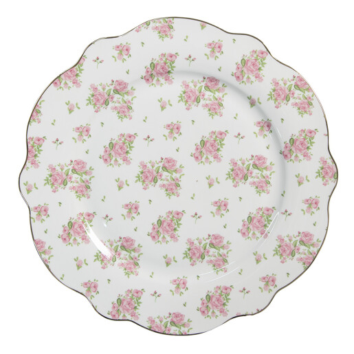 Set 4 farfurii portelan multicolor Roses 27x2 cm