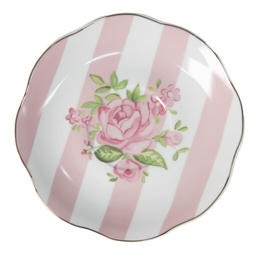 Set 4 cesti portelan alb verde roz 12x9x6 cm, 14x2 cm, 200 ml