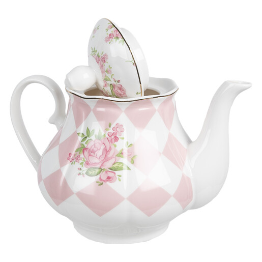 Ceainic portelan multicolor Romantic 20x14x17 cm / 1000 ml