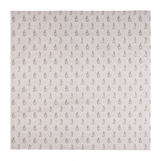 Fata masa bumbac bej gri Iepurasi 100x100 cm