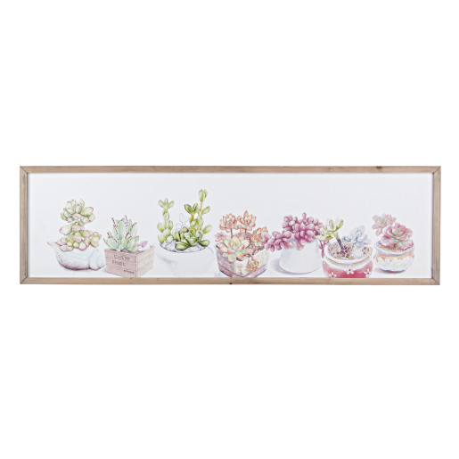 Tablou decorativ cu rama plante suculente 120x2x34h