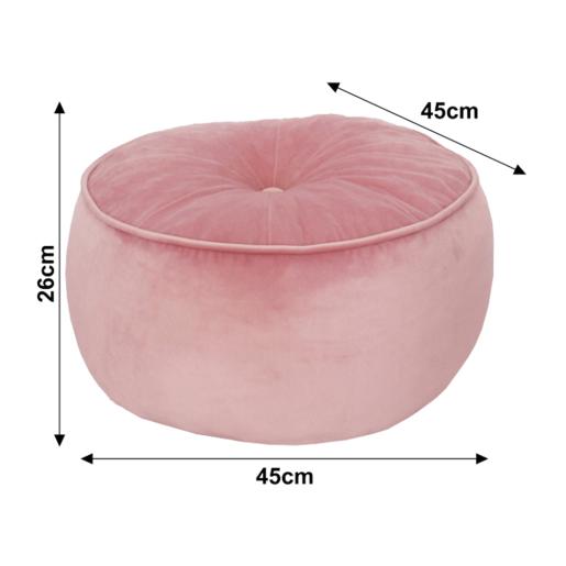 Taburet textil roz Kerem 45x45x26 cm